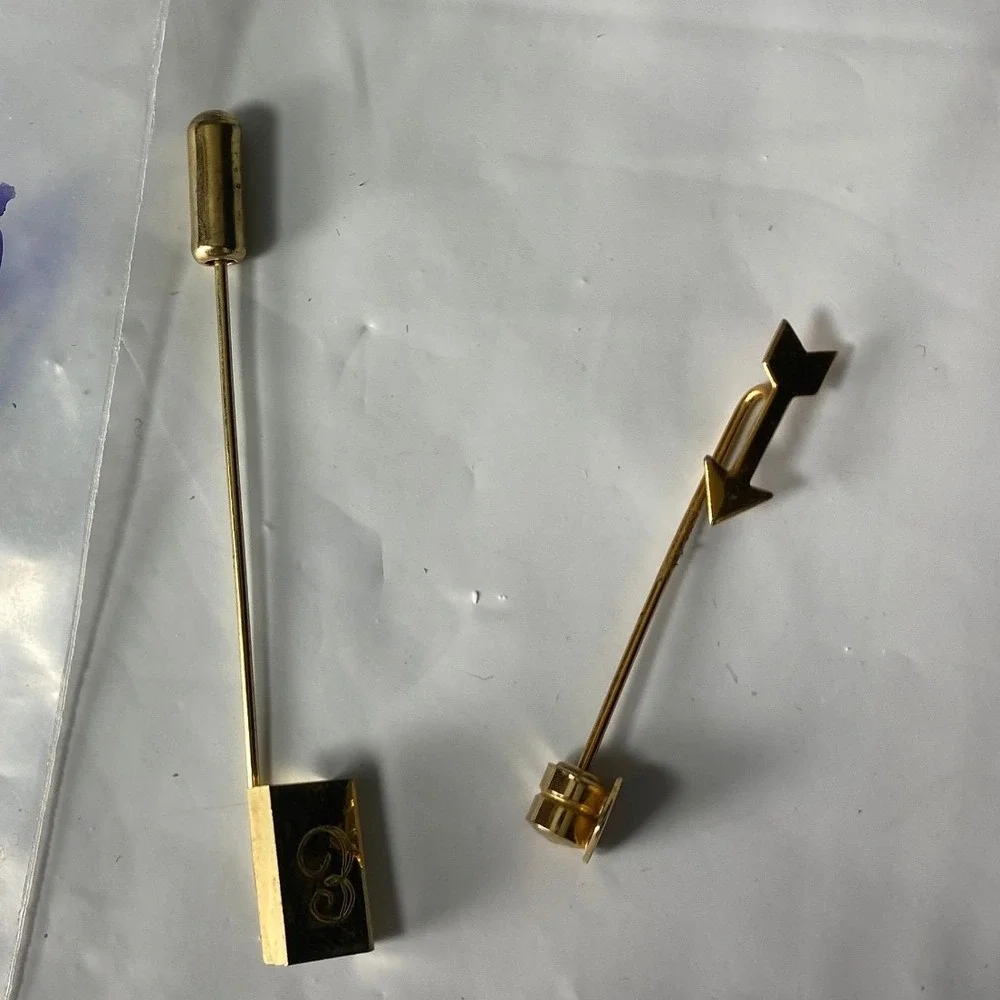 Gold Tone Stick Pin Tie Tack Lapel Pin 
